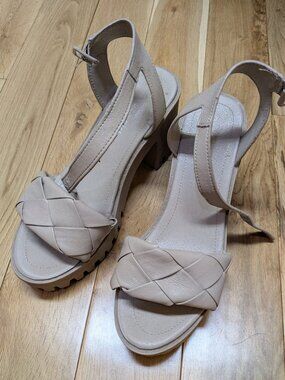 Madden Girl Sense lug Sole Platform Sandals Beige